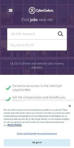 webpage mobile image