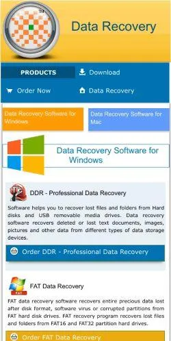 webpage mobile image